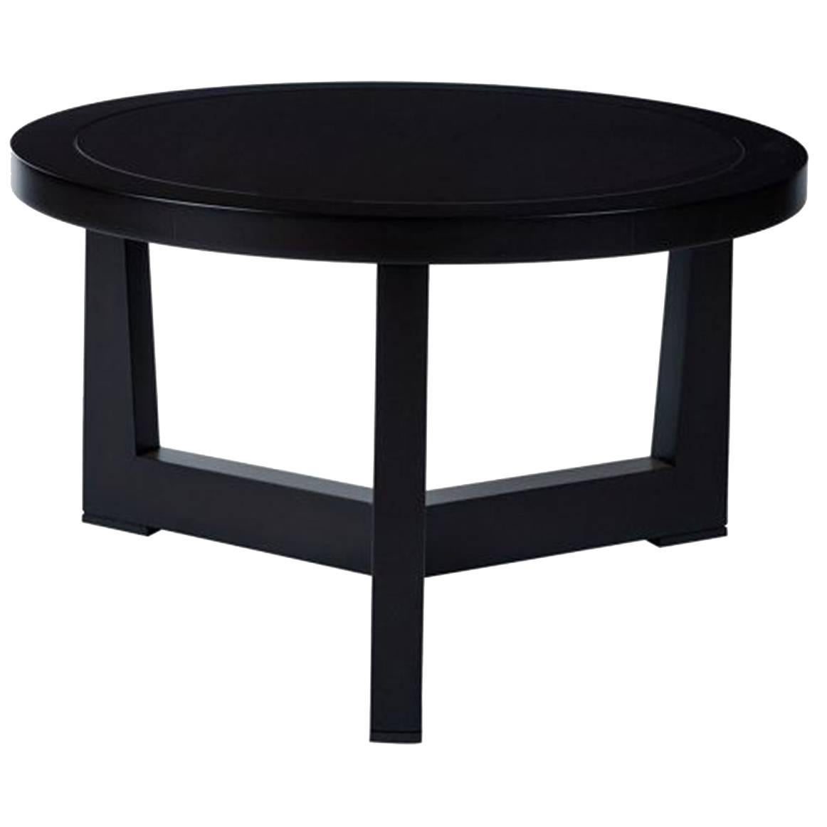 Giorgetti Reverso Round Side Table with Glass Top For Sale