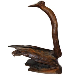 Vintage Wood Egret