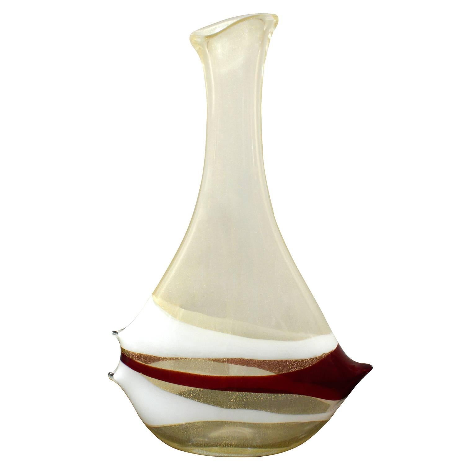 Anzolo Fuga Handblown Glass "Bands" Vase, 1956-60 For Sale