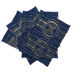 Indigo and Gold Placemats, Set of Four