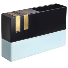 Blue and Brass Vase by DIMORESTUDIO