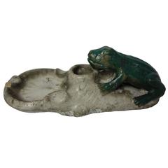 Ceramic Frog Ashtray and Match Holder