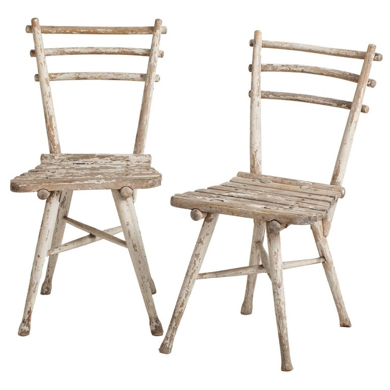 Pair of Antique Austrian Garden Chairs, circa 1904 at 1stDibs