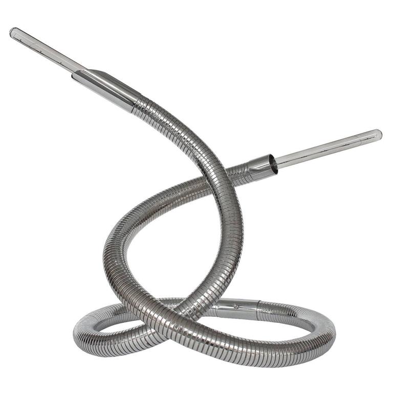 Unique 1960s Italian Chrome Flexible Snake Lamp For At 1stdibs Unique 1960s Italian Chrome Flexible Snake Lamp For