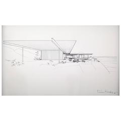 Pierre Koenig, Rendering of Case Study House 22, Framed Photographic Print, 1958