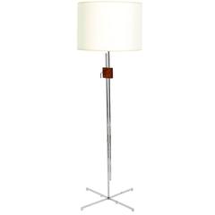 Clean Lined Architectural Chrome Floor Lamp by Hans Eichenberger