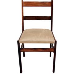 Vintage 1970s Suede Upholstered Jacarandá Dining Chair 3