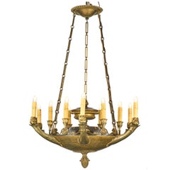 19th Century French Empire Bronze Chandelier