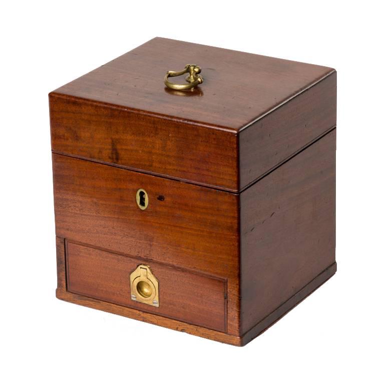 19th Century Mahogany Box with Drawer