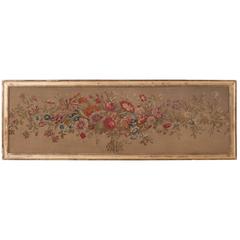 French 19th Century Framed Floral Tapestry