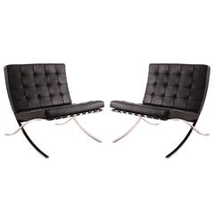 Pair of All Original Mies Van Der Rohe for Knoll Barcelona Chairs