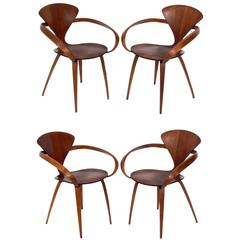 Set of Four Sculptural Dining Chairs Designed by Norman Cherner for Plycraft