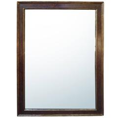 20th Century Italian Burl Walnut Mirror with Gilt Edge