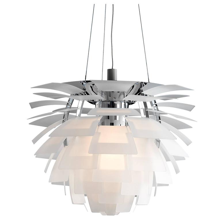 White Artichoke Lamp By Poul Henningsen For Louis Poulsen Medium Monumental Poul Henningsen Ph Glass Artichoke Chandelier For Louis Poulsen