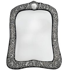 Victorian Sterling Silver Table Mirror by William Comyns, London, 1890