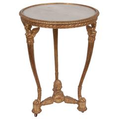 Early 19th Century French Gilt Wood Louis XVI Style Side Table