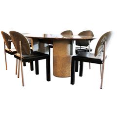 Saporiti Italia Italian Dining Table and Set of Six Chairs