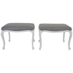 Pair of Louis XV Style Upholstered Benches
