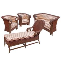 Set of Steamer Rattan Furniture, circa 1910