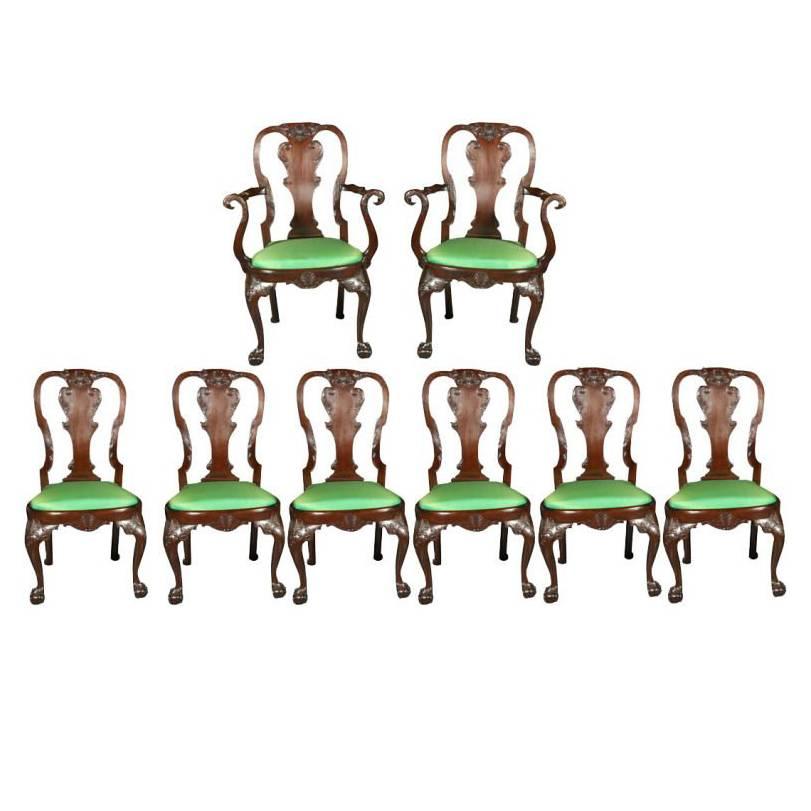 Set of Irish Mahogany Dining Chairs