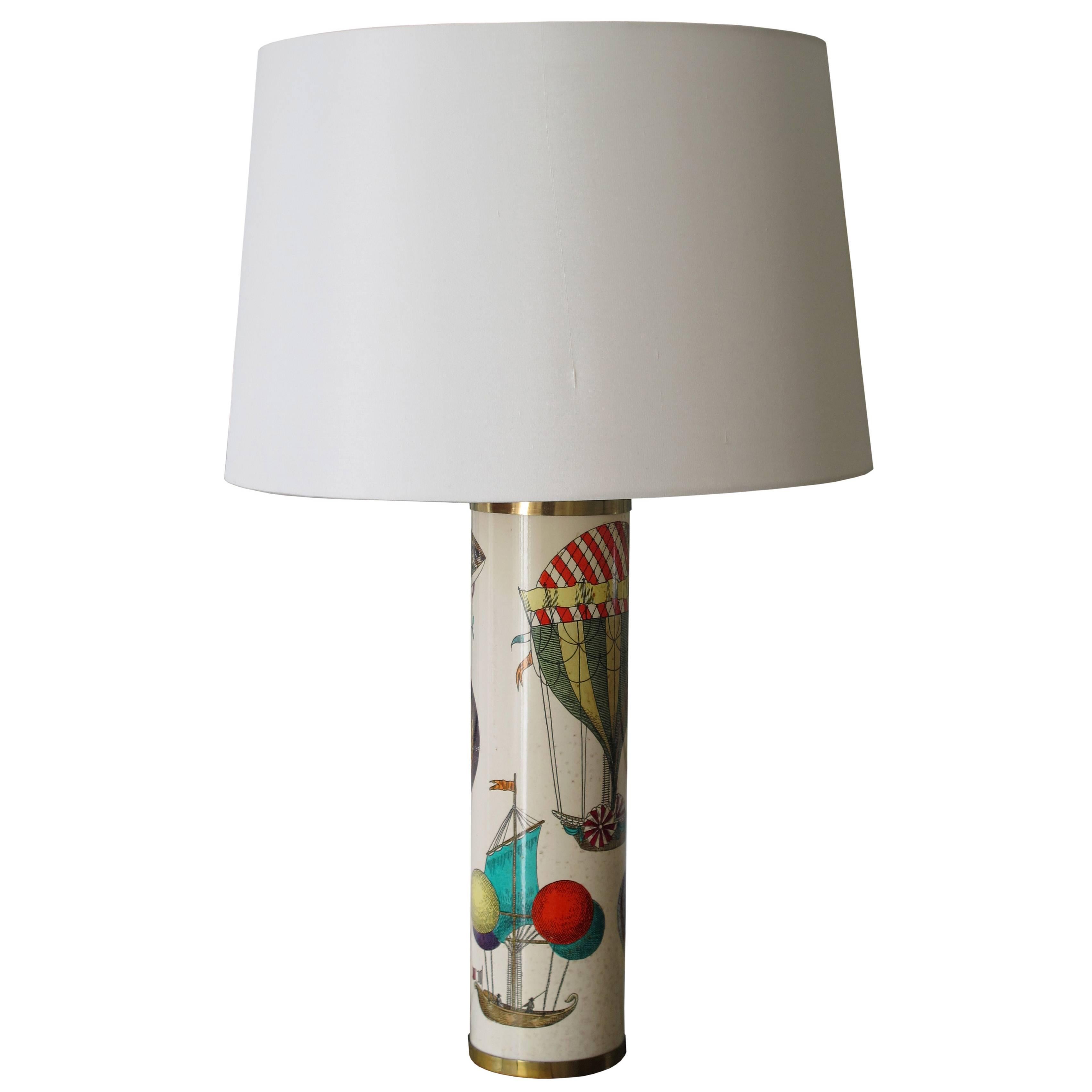 Table Lamp with ‘Baloni’ Motif by Piero Fornasetti