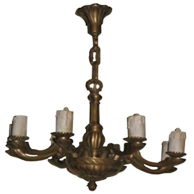 French Bronze Vintage Chandelier For Sale