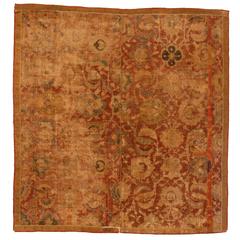 17th Century Esfahan Carpet Fragment with Scrolling Palmettes