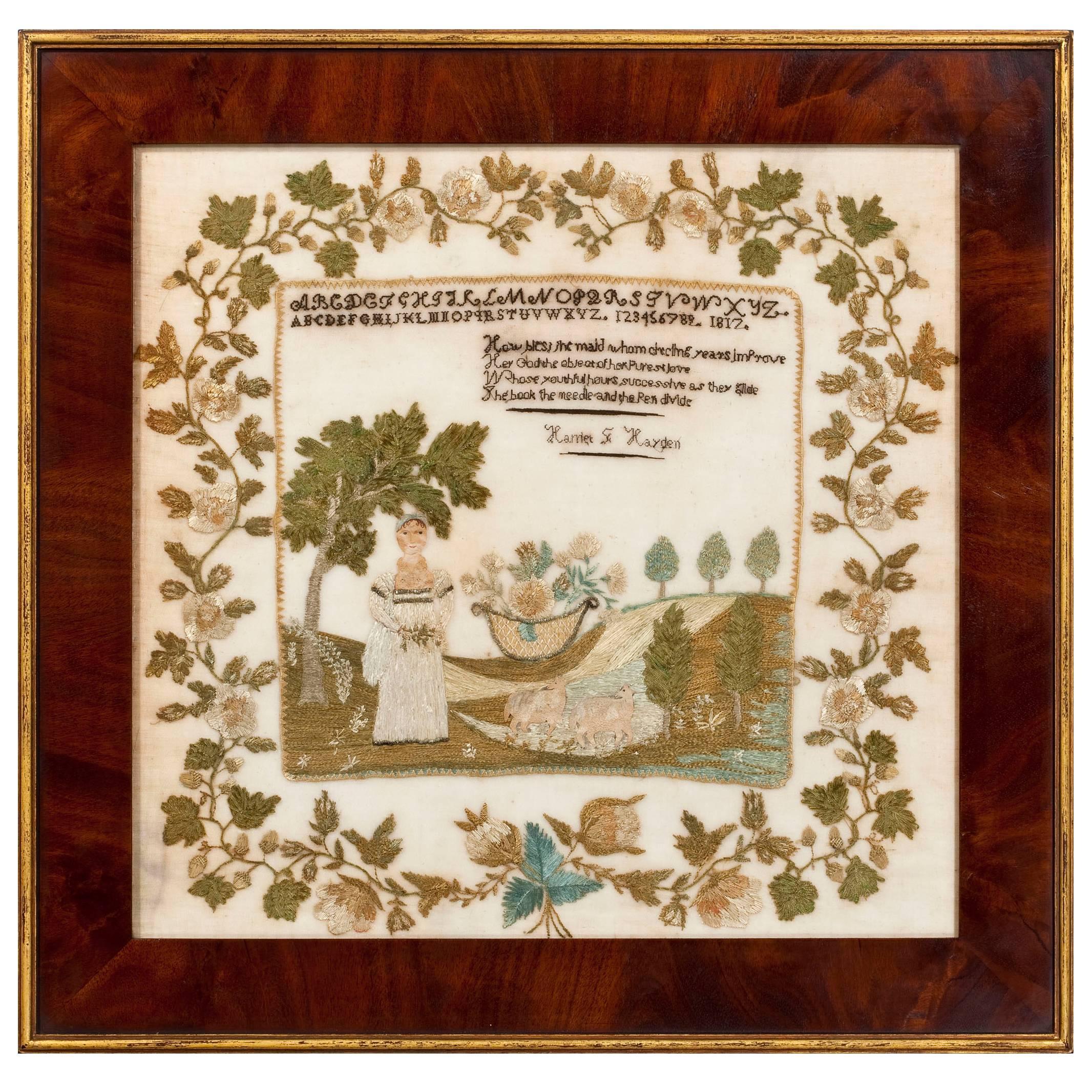 Outstanding New Hampshire Sampler, Dated 1817