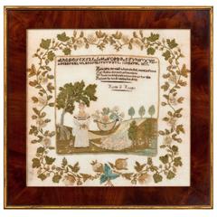 Antique Outstanding New Hampshire Sampler, Dated 1817