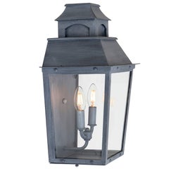 Colonial Custom Inspired Wrought Iron Wall Lantern with Premium Zinc Finish