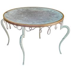 Antique French Iron and Zinc Cocktail Table