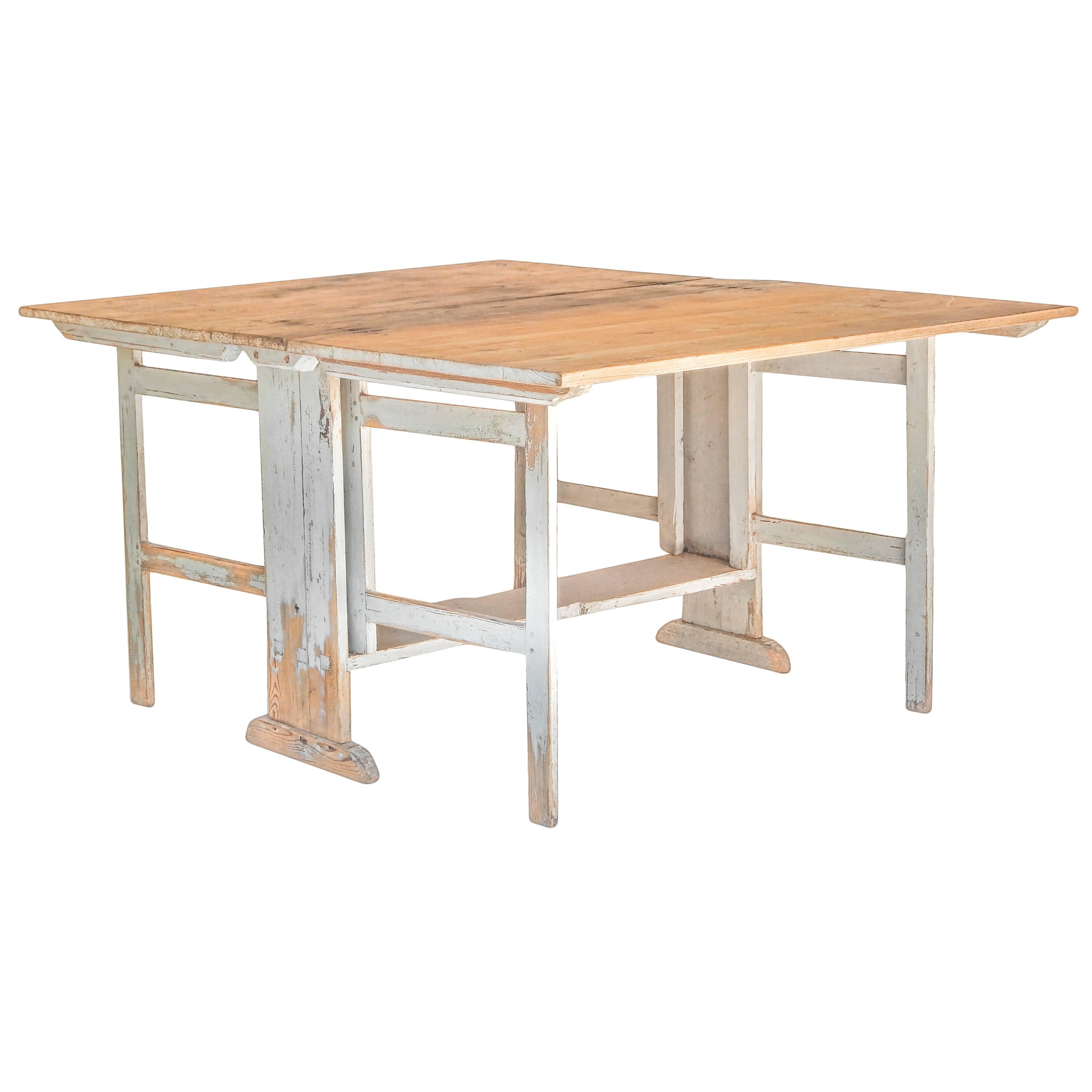 Swedish Drop Leaf Dining Table For Sale