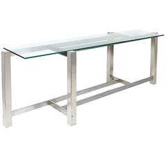 Midcentury Italian Polished Steel Console Table by Forma Nova 8