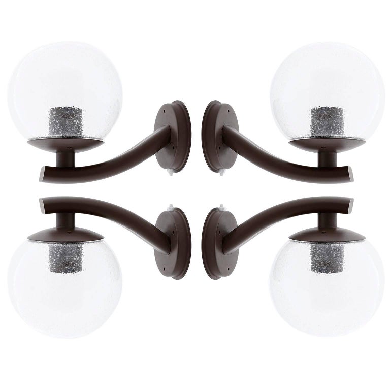 Eight RAAK Wall Lights Sconces, Bubble Glass Globes, 1970s For Sale