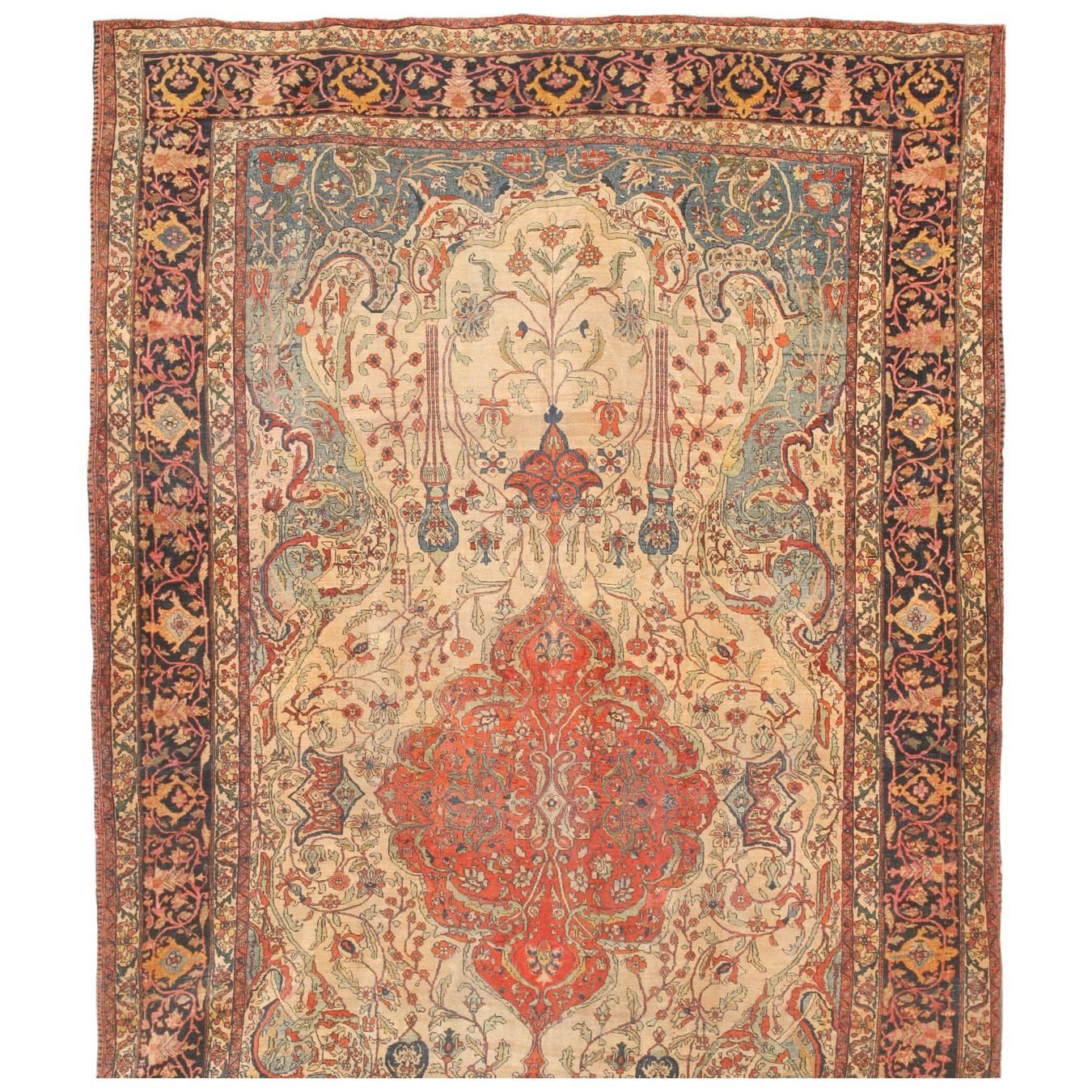Antique Persian Sarouk Carpet For Sale