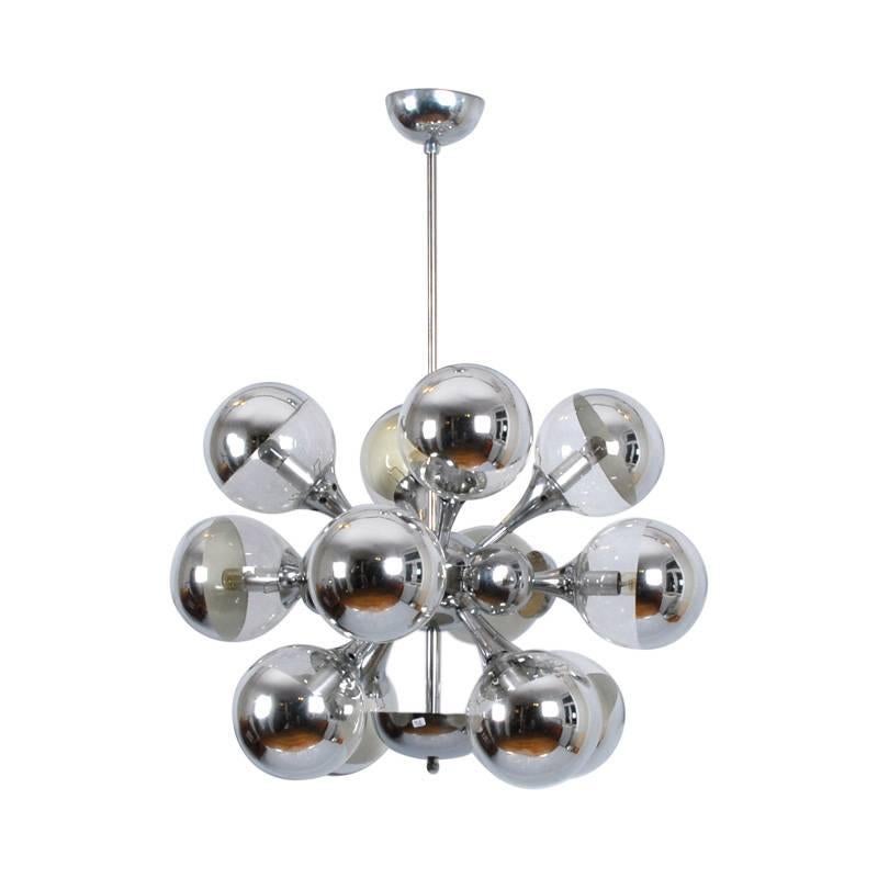 Sputnik Chandelier Reggiani Italia Space Age 1970s For Sale