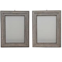 Early 20th Century French Weathered Wood Frames (pair available)