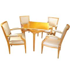 Art Deco Game Table and Chairs in Sycamore 9
