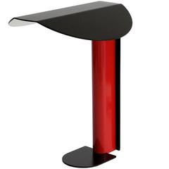 Vintage Modernist Italian Black and Red Metal Desk Lamp