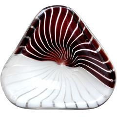 Dino Martens Aureliano Toso Murano Black White Italian Art Glass Bowl 7