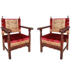 Pair of Antique 18th Century Renaissance, Italian Chairs