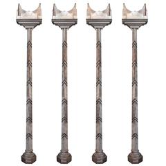 Set of Four American Art Deco Torchiere Lights