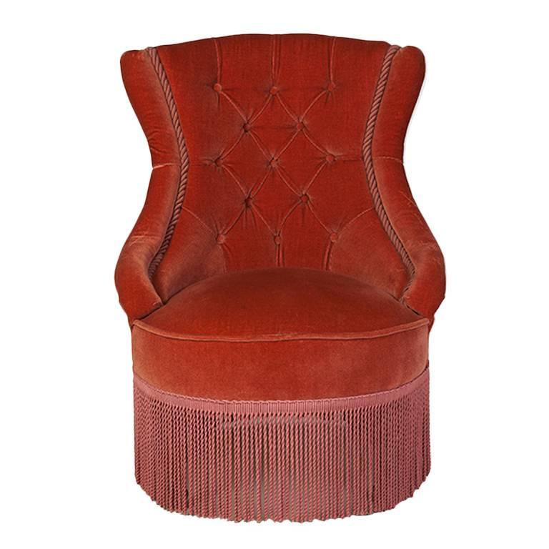 Petite Napoleon III Tufted Fringe Chair
