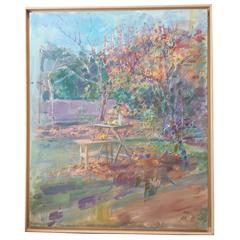 Grau Santos Painting "Autumn in the Garden" 1993, Oil on Canvas 2