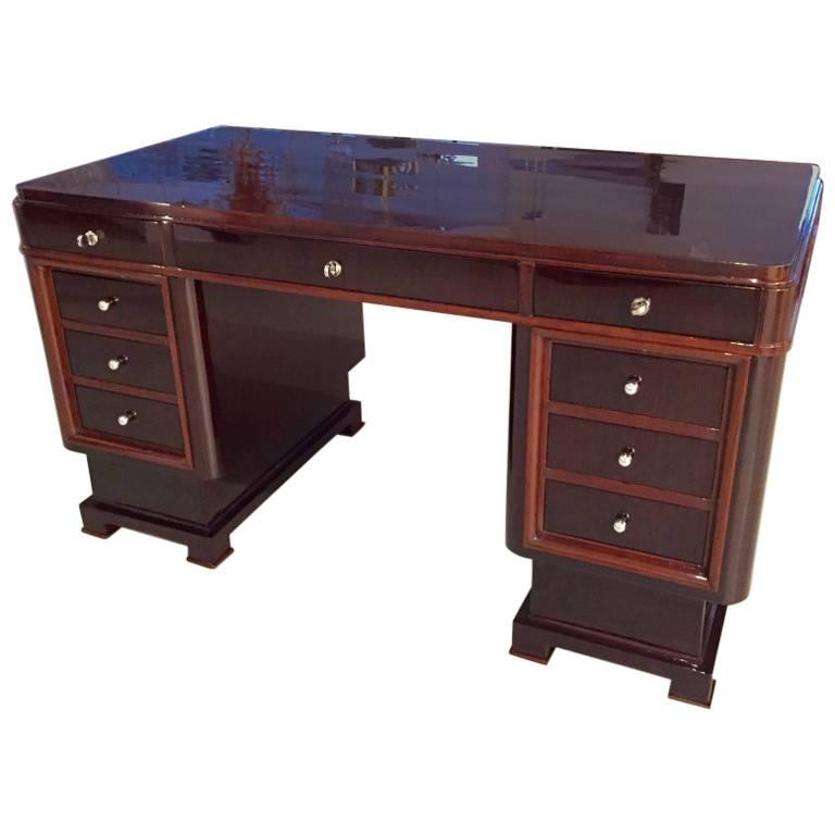 Stunning French Art Deco Two-Tone Desk For Sale