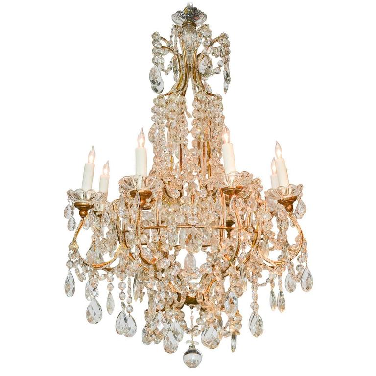 Lovely French Crystal Chandelier For Sale at 1stdibs
