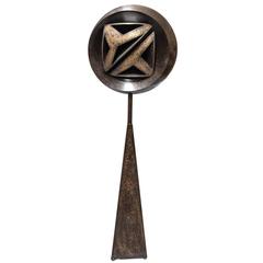 Patinated Abstract Bronze Sculpture "Brown Moon" by Gilad Ben-Artzi 3