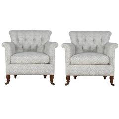 Pair of 19th Century Howard and Sons Armchairs