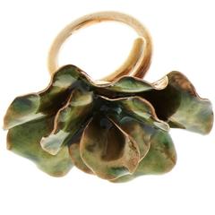 Green Gardenia Ring by Omv