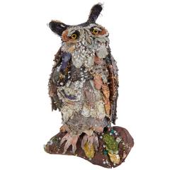 Susan Horth Wooden and Crystal Great Horned Owl